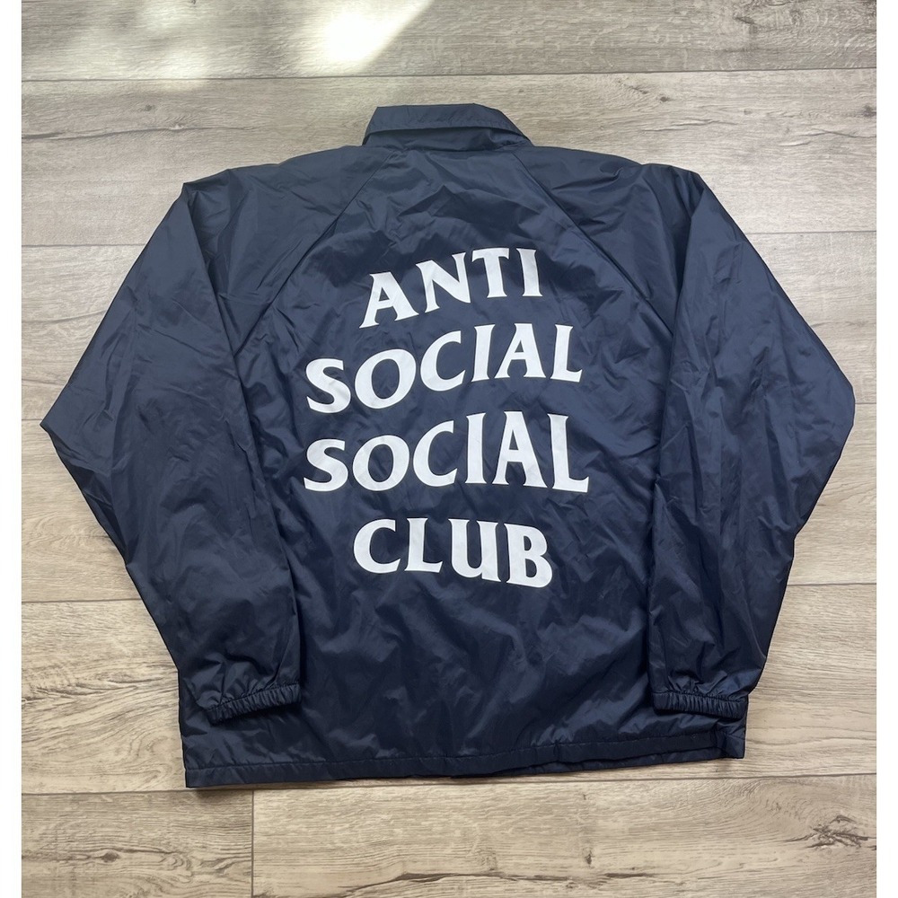Anti Social Social Club Coaches Jacket Large Blue Mens ASSC Windbreaker Flags - Picture 11 of 11